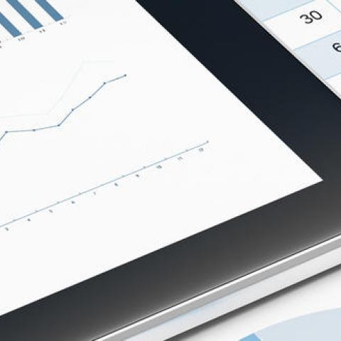 Background Image of Statistical Charts on Device